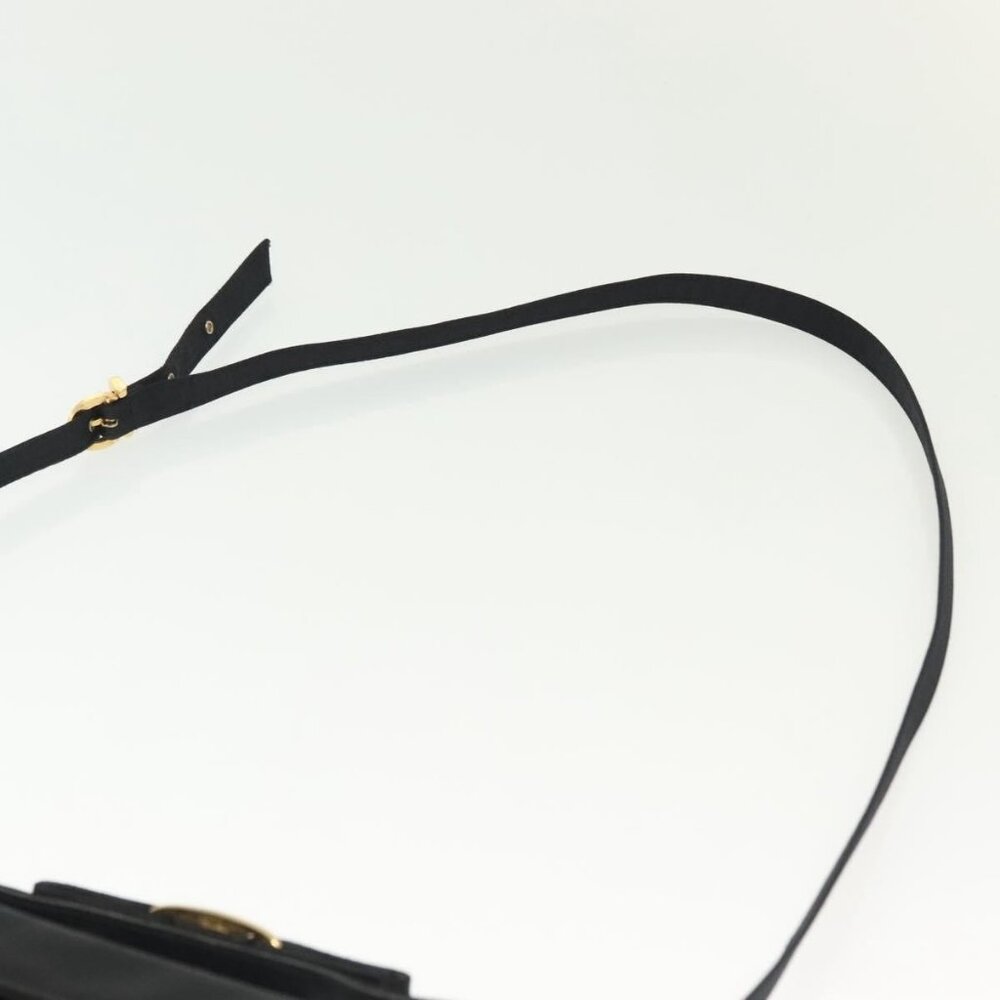 Authentic Salvatore Ferragamo Vala Shoulder Bag Satin Black Gold - Picture 7 of 16